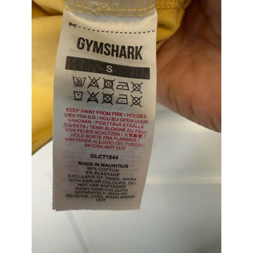 Gymshark Top Womens S Yellow Cropped Spellout Athleisure Gym Yoga Activewear Tee